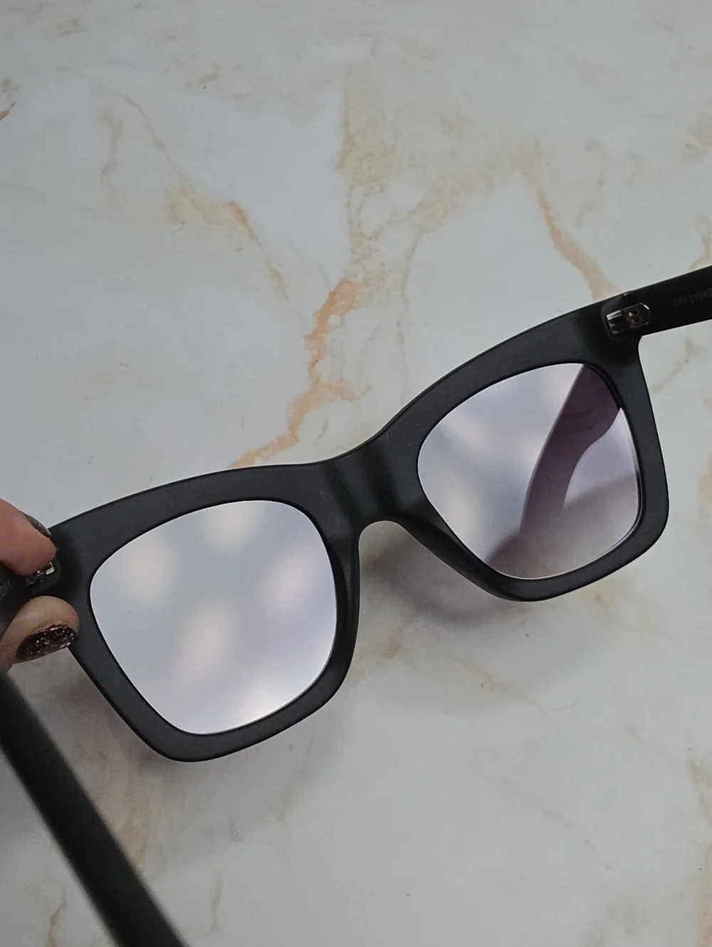 Diff Talia Black Oversized Square Sunglasses with Gradient Lenses